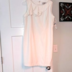 New j Taylor sleeveless dress / off white